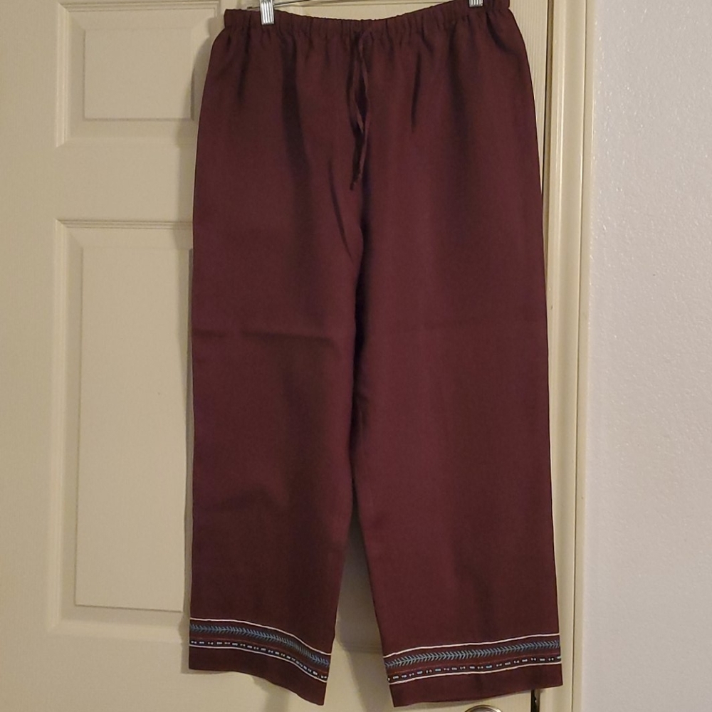 Zariah Brown Linen Pants (NWOT)